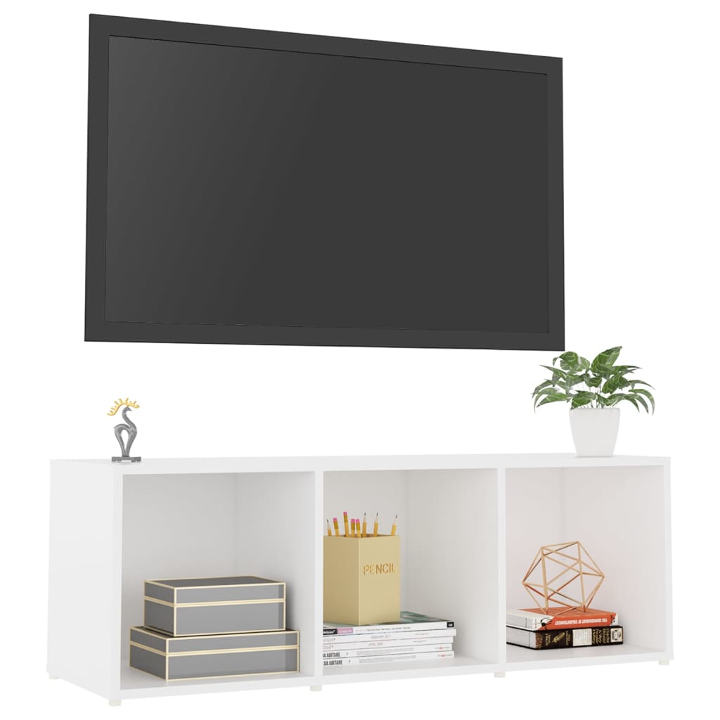 Mobile Porta TV-Mobile per TV-Credenza TV Bianco 107x35x37 cm in Legno Multistrato