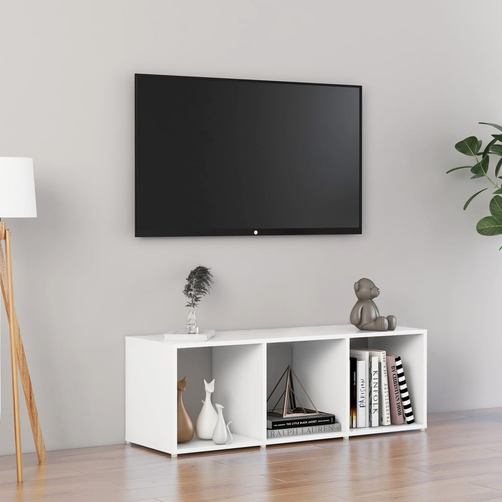 Mobile Porta TV-Mobile per TV-Credenza TV Bianco 107x35x37 cm in Legno Multistrato
