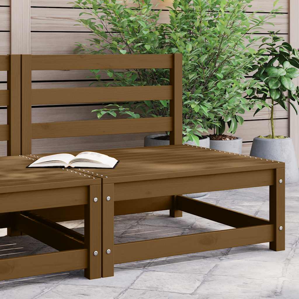 Divano Centrale da Giardino ambra in Legno Massello di Pino 805668