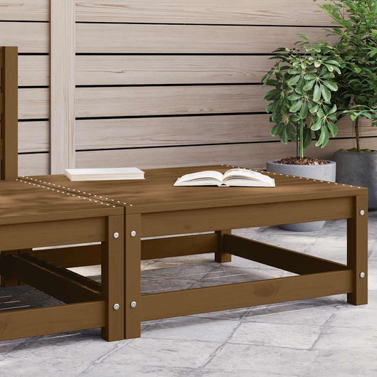 Poggiapiedi da Giardino 70x70x30 cm Marrone Miele Massello Pino cod mxl 39526