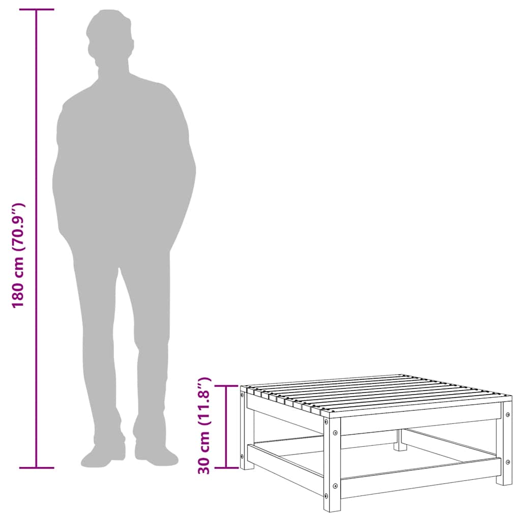 Poggiapiedi da Giardino 70x70x30 cm ambra in Legno di Pino 805673