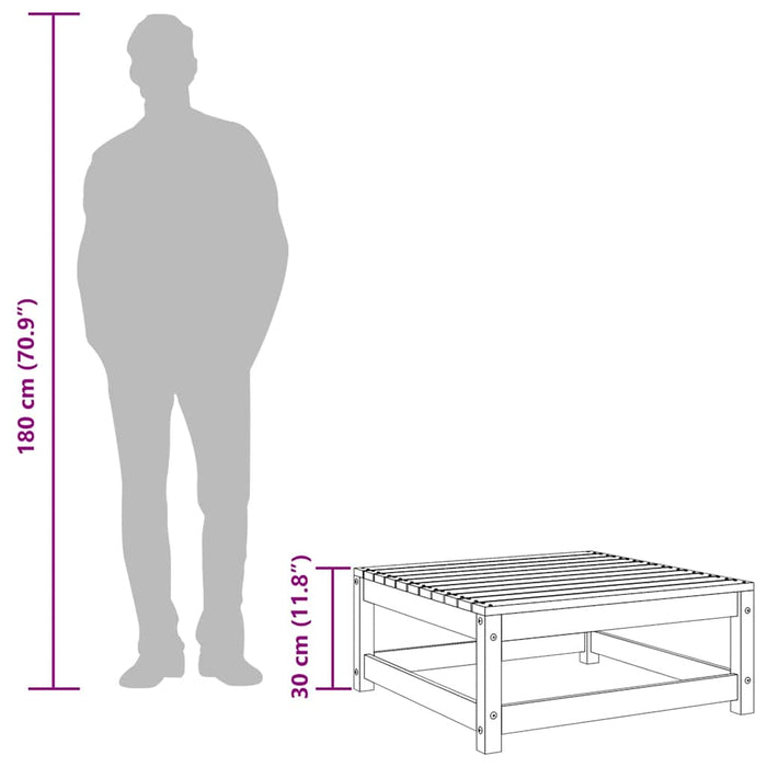 Poggiapiedi da Giardino 70x70x30 cm ambra in Legno di Pino 805673