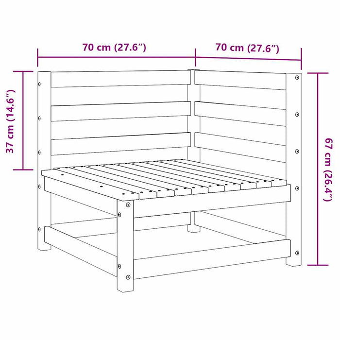 Divani Angolari da Giardino 2 pz in Massello di Pino Bianco 805676