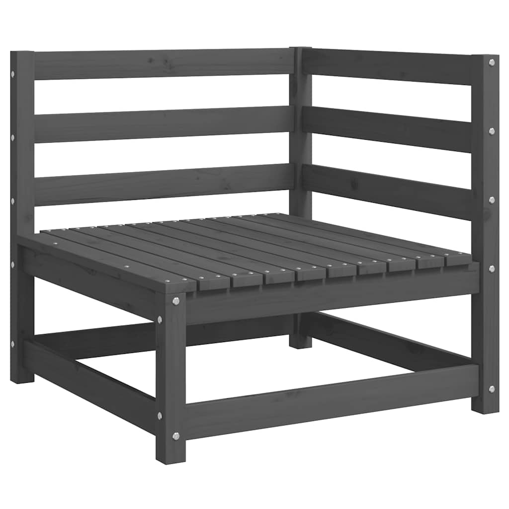 Divani Angolari da Giardino 2 pz Grigi in Massello di Pino cod mxl 40589