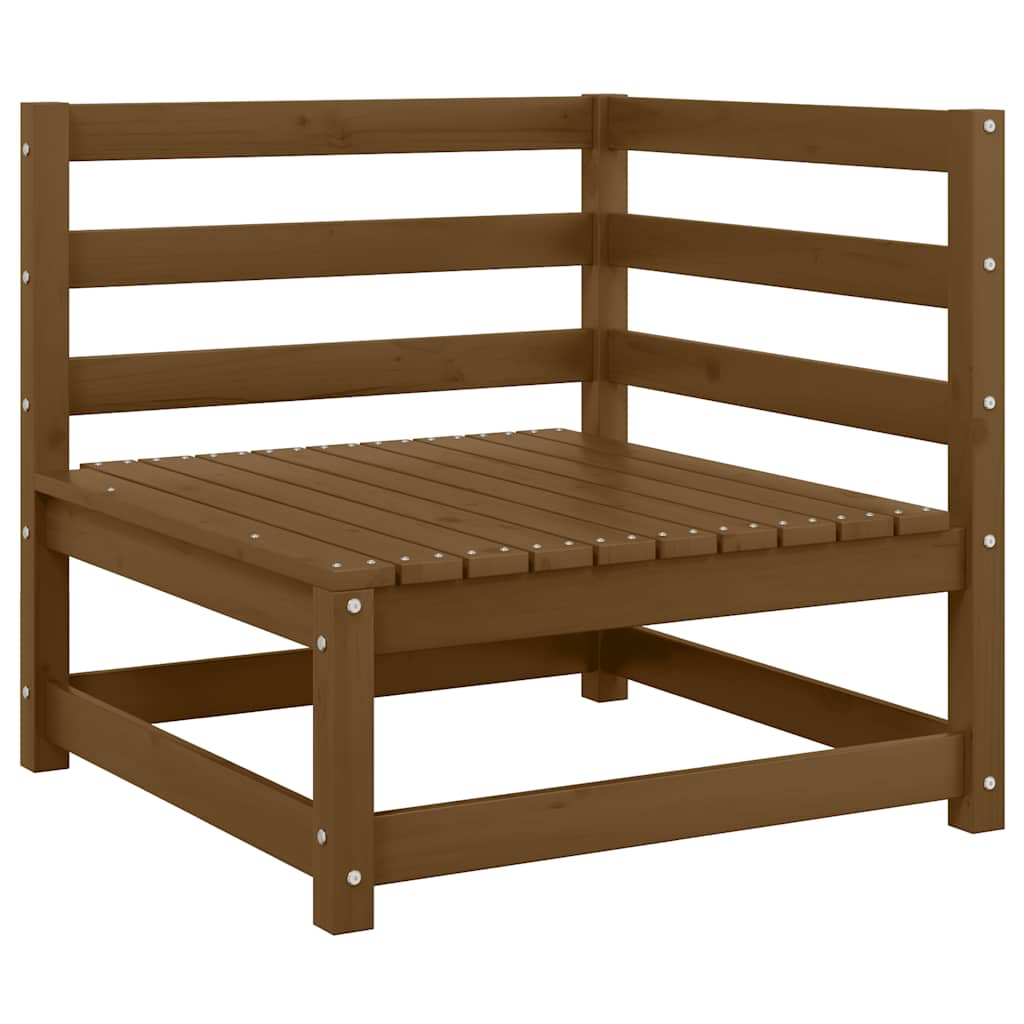 Divani Angolari da Giardino 2pz Ambrati Legno Massello di Pino 805678