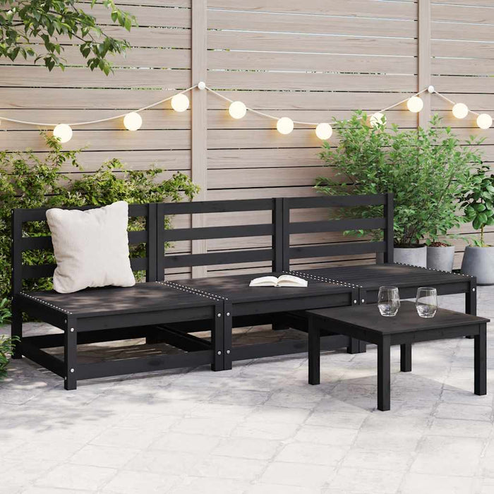 Divani Centrali Giardino 3 pz in Massello di Pino Nero cod mxl 39523