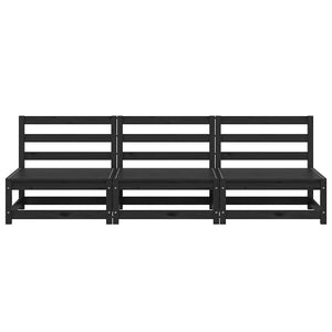 Divani Centrali Giardino 3 pz in Massello di Pino Nero 805689