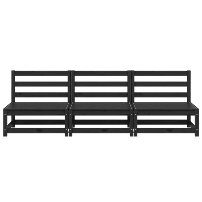 Divani Centrali Giardino 3 pz in Massello di Pino Nero 805689