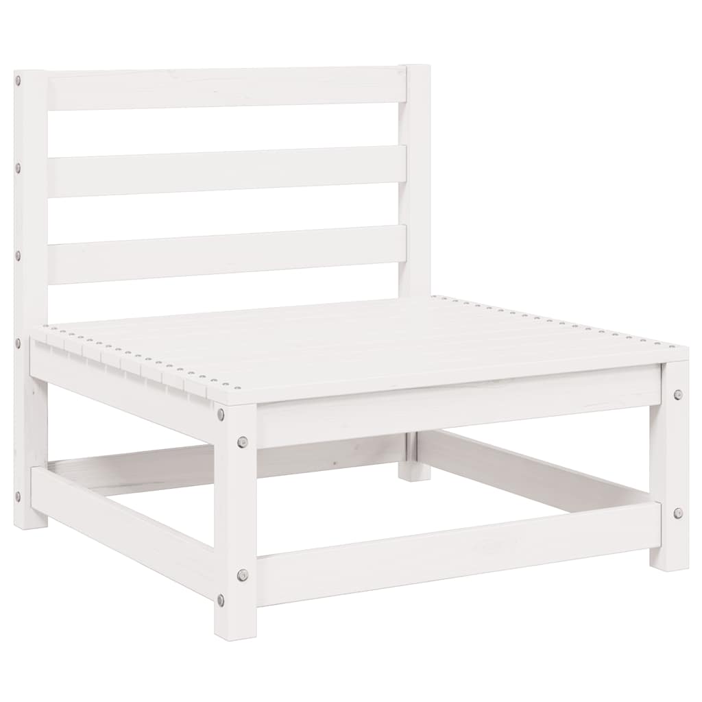 Set Divani da Giardino 3 pz Bianchi in Legno Massello di Pino 805701