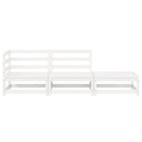Set Divani da Giardino 3 pz Bianchi in Legno Massello di Pino 805701