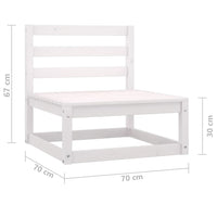 Set Divani da Giardino 3 pz Bianchi in Legno Massello di Pino 805701