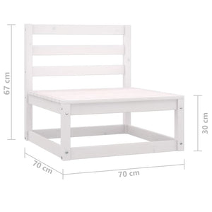 Set Divani da Giardino 3 pz Bianchi in Legno Massello di Pino 805701