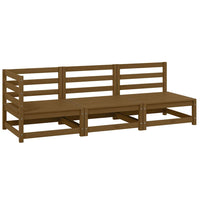 Set Salotto da Giardino 3 pz Ambrato in Legno Massello di Pino 805708