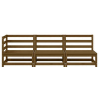 Set Salotto da Giardino 3 pz Ambrato in Legno Massello di Pino 805708