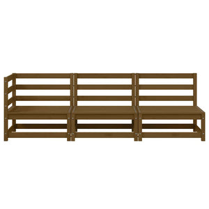 Set Salotto da Giardino 3 pz Ambrato in Legno Massello di Pino 805708