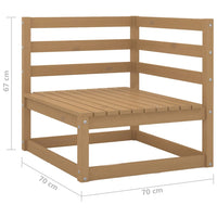Set Salotto da Giardino 3 pz Ambrato in Legno Massello di Pino 805708