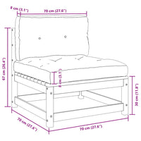Divano Centrale da Giardino e Cuscini Antracite Massello Pino 805722