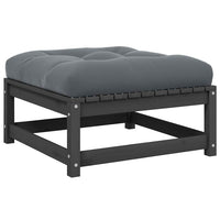 Sgabello da Giardino con Cuscino Grigio Legno Massello di Pinocod mxl 118705