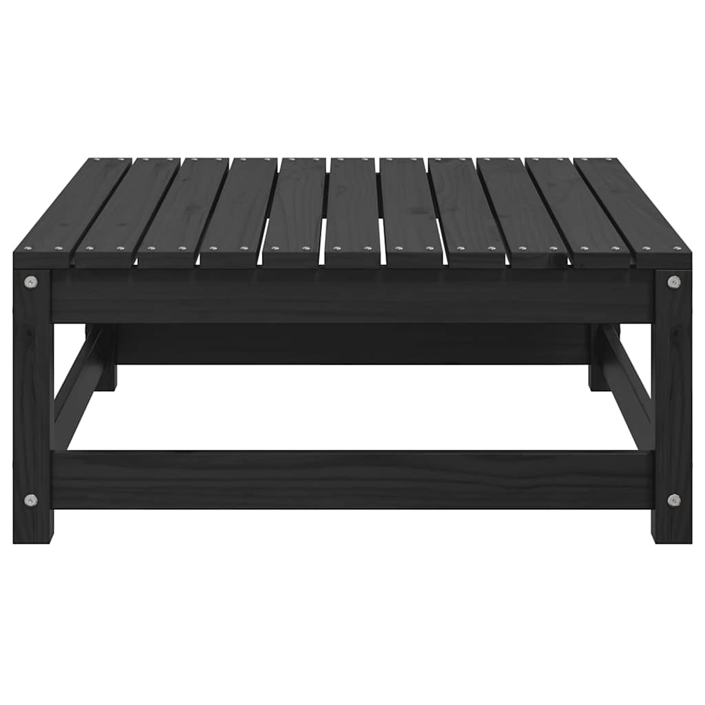 Sgabello da Giardino con Cuscino Nero in Legno Massello di Pinocod mxl 94743