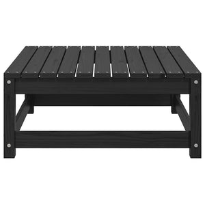 Sgabello da Giardino con Cuscino Nero in Legno Massello di Pinocod mxl 94743