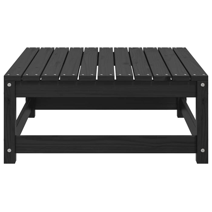 Sgabello da Giardino con Cuscino Nero in Legno Massello di Pinocod mxl 94743