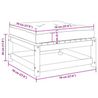 Sgabello da Giardino con Cuscino Nero in Legno Massello di Pino 805729