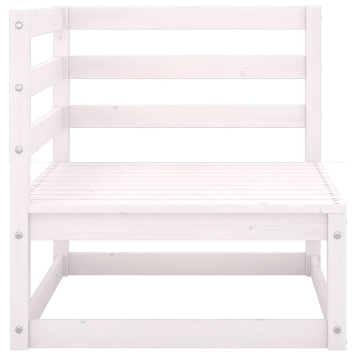 Divano da Giardino a 2 Posti Bianco e Cuscini Massello di Pino 805731