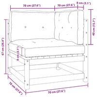 Divano da Giardino a 2 Posti Bianco e Cuscini Massello di Pino 805731