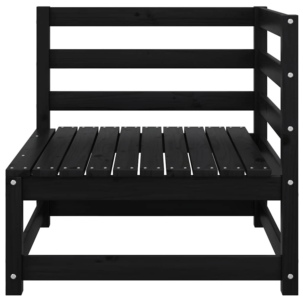 Divano da Giardino a 2 Posti con Cuscini Nero Massello di Pino 805734