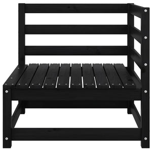 Divano da Giardino a 2 Posti con Cuscini Nero Massello di Pino 805734