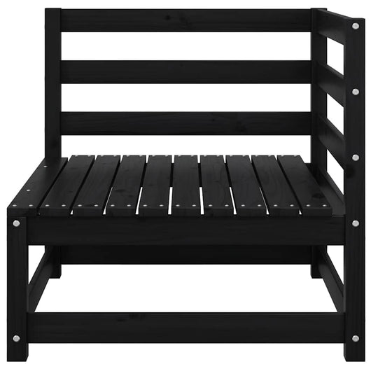 Divano da Giardino a 2 Posti con Cuscini Nero Massello di Pino 805734