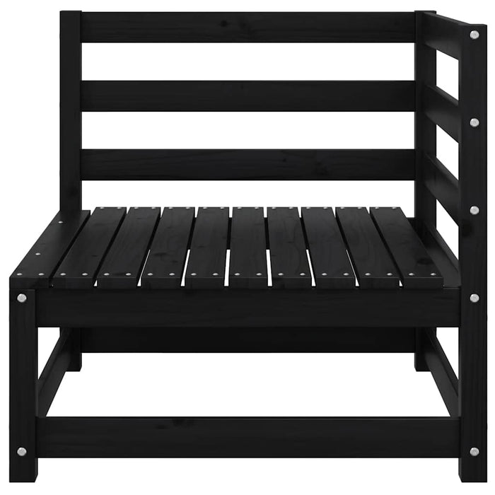 Divano da Giardino a 2 Posti con Cuscini Nero Massello di Pino 805734