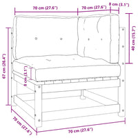 Divano da Giardino a 2 Posti con Cuscini Nero Massello di Pino 805734