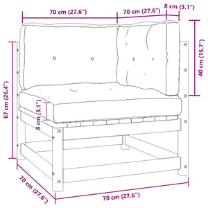 Divano da Giardino a 2 Posti con Cuscini Nero Massello di Pino 805734