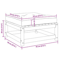 Poggiapiedi da Giardino con Cuscini 2 pz Bianchi in Legno Pino 805742