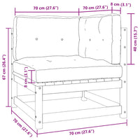 Set Divani da Giardino 2 pz con Cuscini Grigio Massello di Pino cod mxl 74812