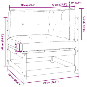 Set Divani da Giardino 2 pz con Cuscini Grigio Massello di Pino cod mxl 74812
