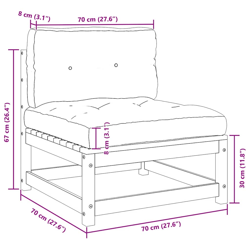 Set Divani da Giardino 2 pz con Cuscini Grigio Massello di Pino cod mxl 74812