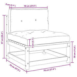 Set Divani da Giardino 2 pz con Cuscini Grigio Massello di Pino cod mxl 74812