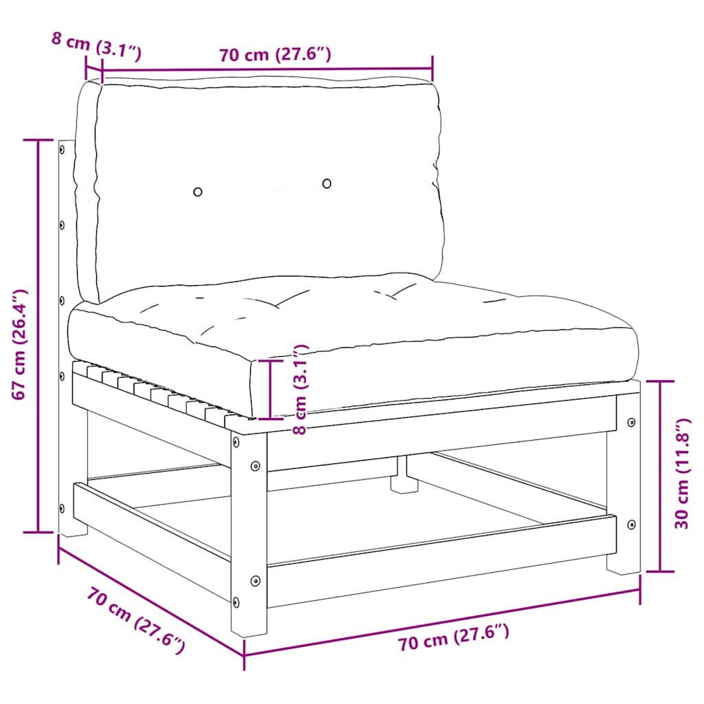 Set Divani da Giardino 2 pz e Cuscini ambra in Massello di Pino 805763