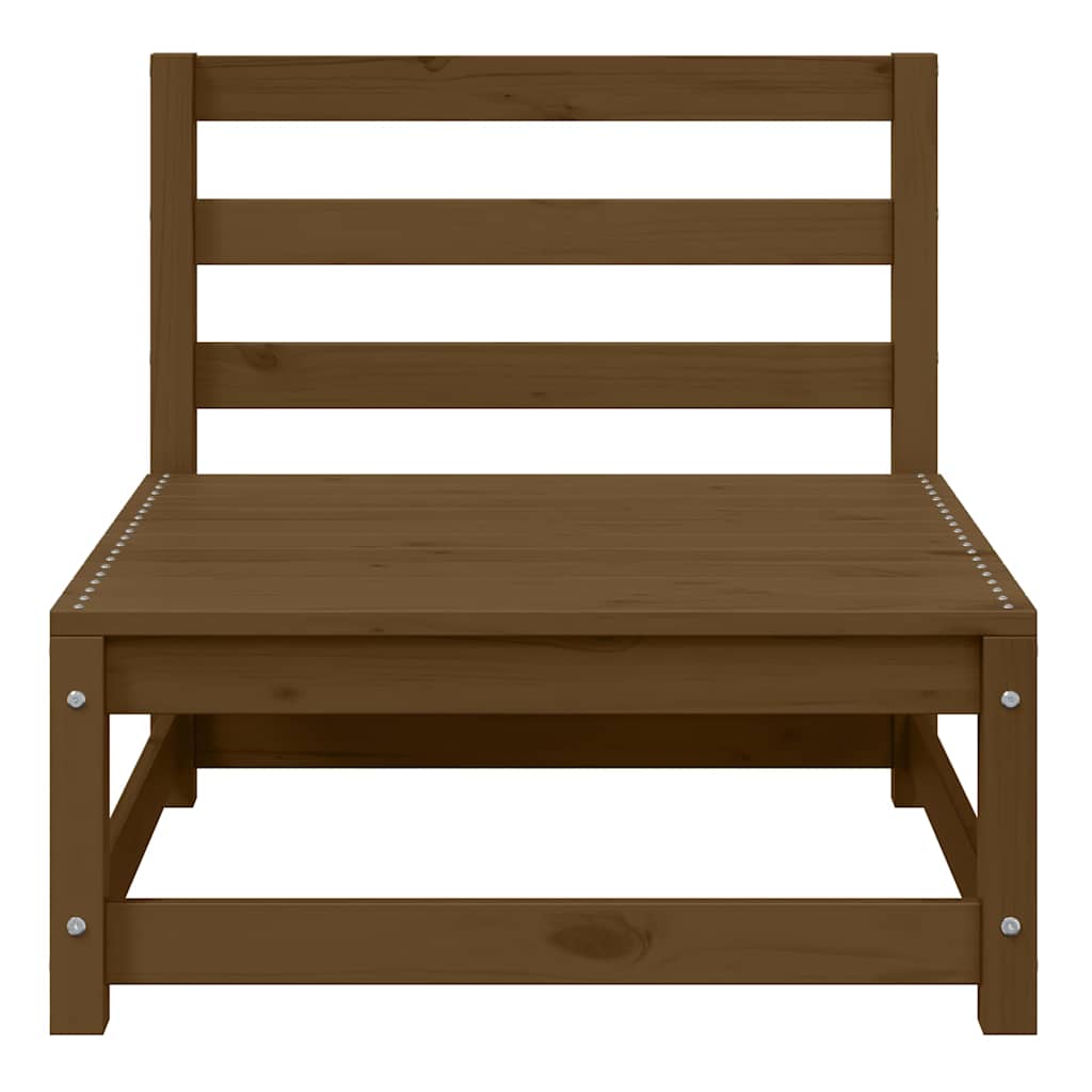 Set Divani da Giardino 3 pz Cuscini Marrone ambra Pino Massello 805768