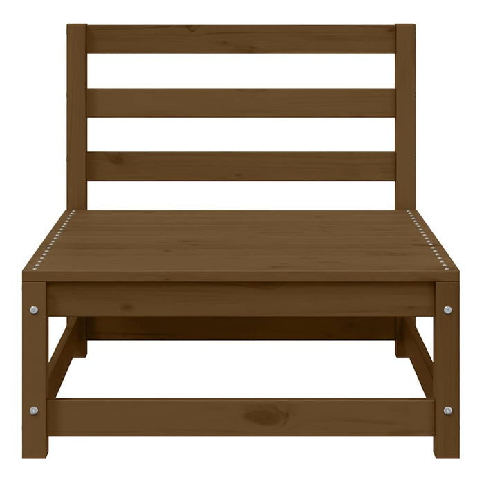 Set Divani da Giardino 3 pz Cuscini Marrone ambra Pino Massello 805768