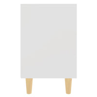 Comodini con Gambe in Legno Massello 2pz Bianchi 40x30x50 cm 805780