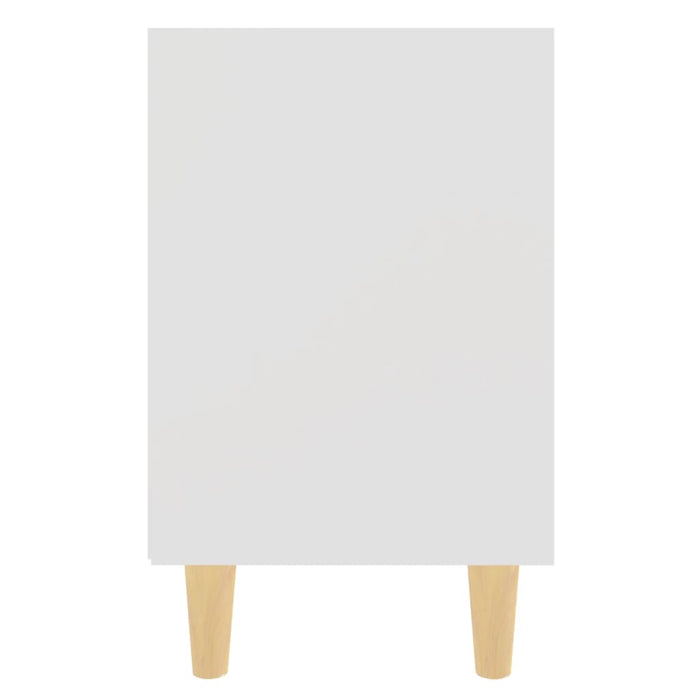 Comodini con Gambe in Legno Massello 2 pz Bianchi 40x30x50 cm cod mxl 31264