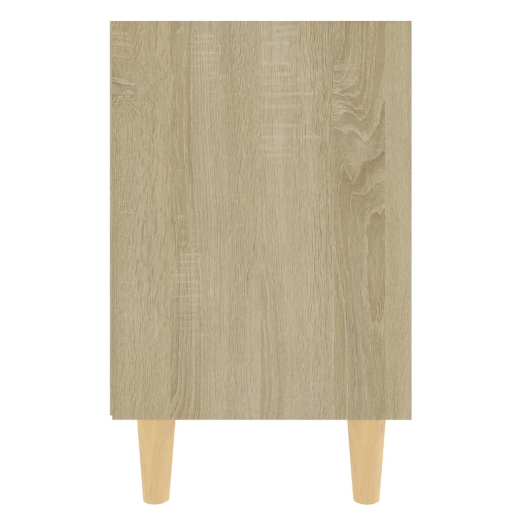 Comodini Gambe in Legno Massello 2pz-Set di 2 Tavolino da notte Rovere Sonoma 40x30x50cm 346325