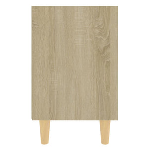 Comodini Gambe in Legno Massello 2pz-Set di 2 Tavolino da notte Rovere Sonoma 40x30x50cm 346325