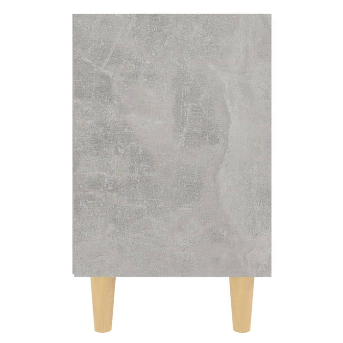 Comodini Gambe in Legno Massello 2pz-Set di 2 Tavolino da notte Grigio Cemento 40x30x50 cm 251316