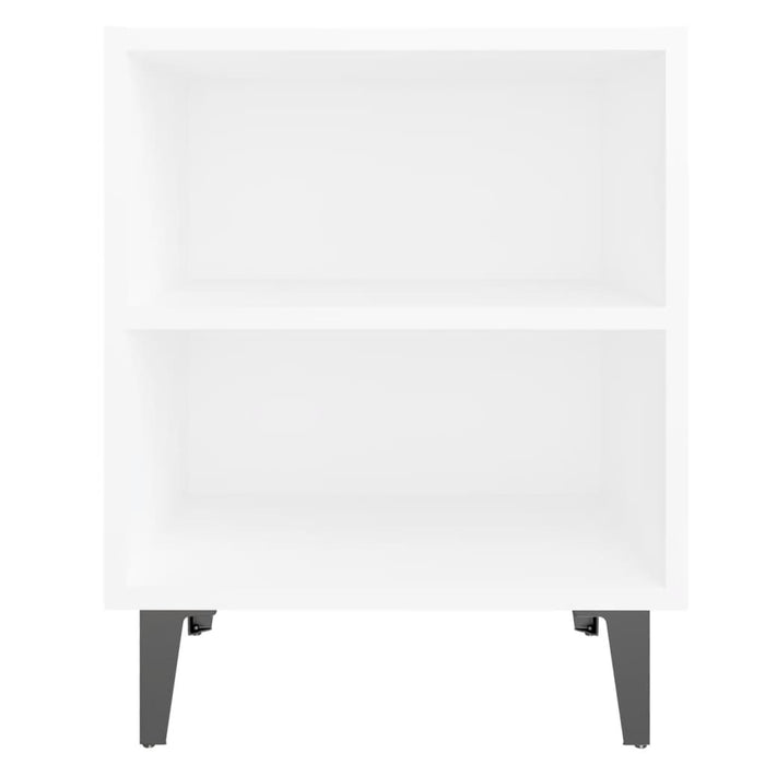 Comodino con Gambe in Metallo Bianco 40x30x50 cm cod mxl 30874