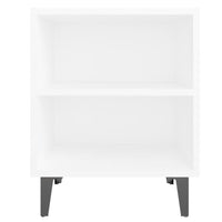 Comodino con Gambe in Metallo Bianco 40x30x50 cm 805797