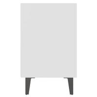 Comodino con Gambe in Metallo Bianco 40x30x50 cm 805797
